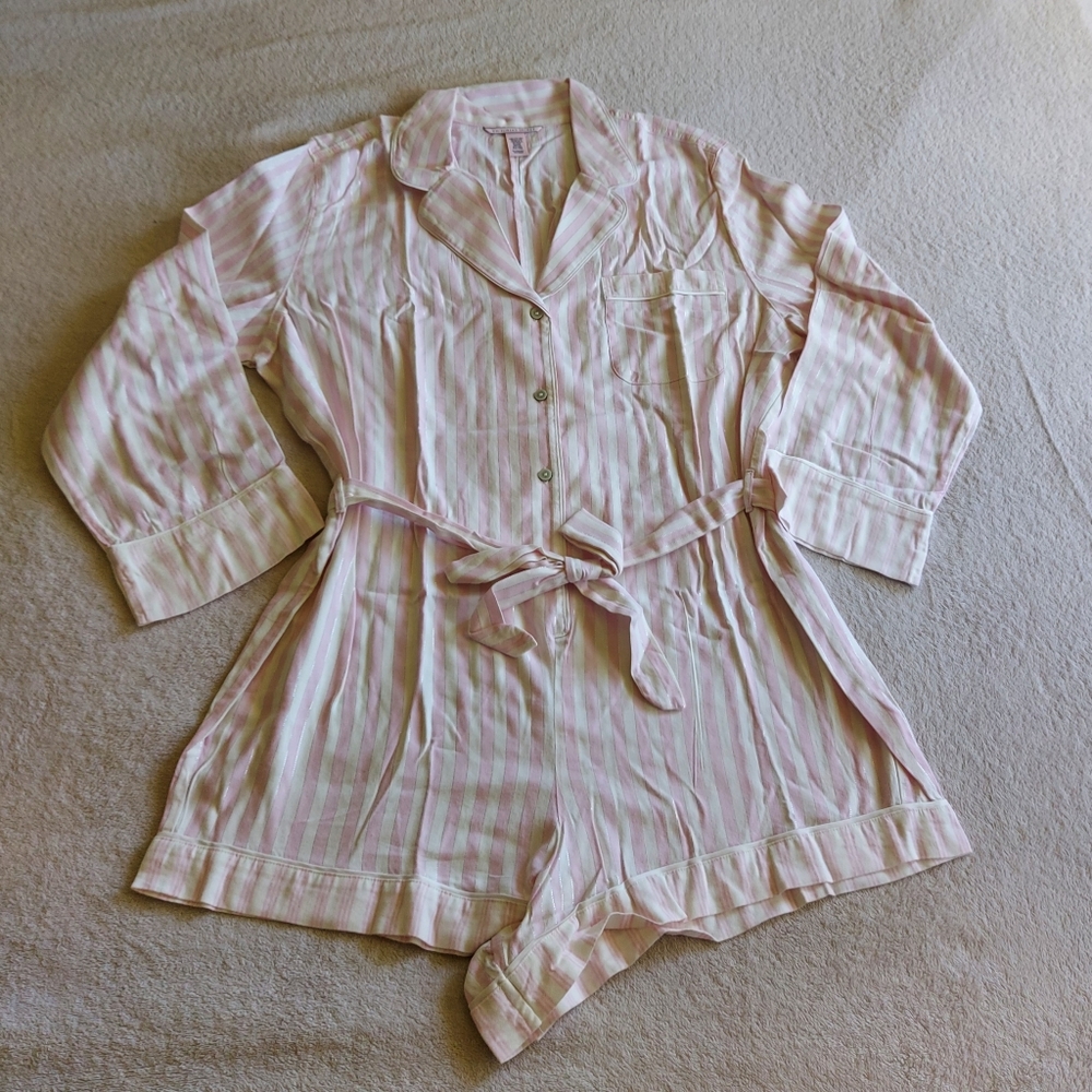 Victoria secret Flanel tie Romper size XL New - Picture 11 of 15